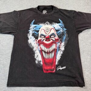 Brooklyn Projects Clownin Washed Black Shirt Men Large‎ Graphic Tee Creepy Clown